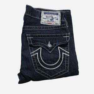 Mens Y2K True Religion Relaxed Straight Grunge Skater Contrast Stitch Jeans